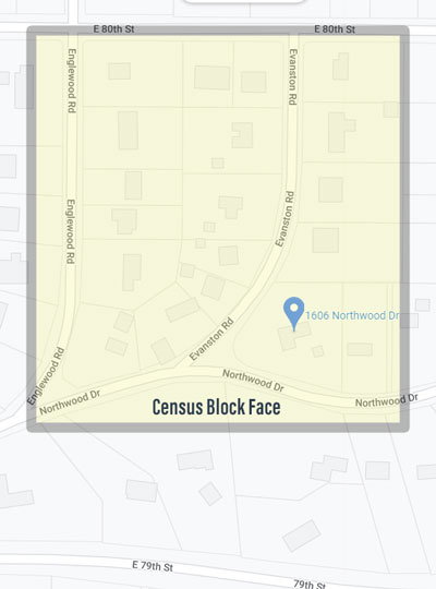 Screenshot of Census Block Face